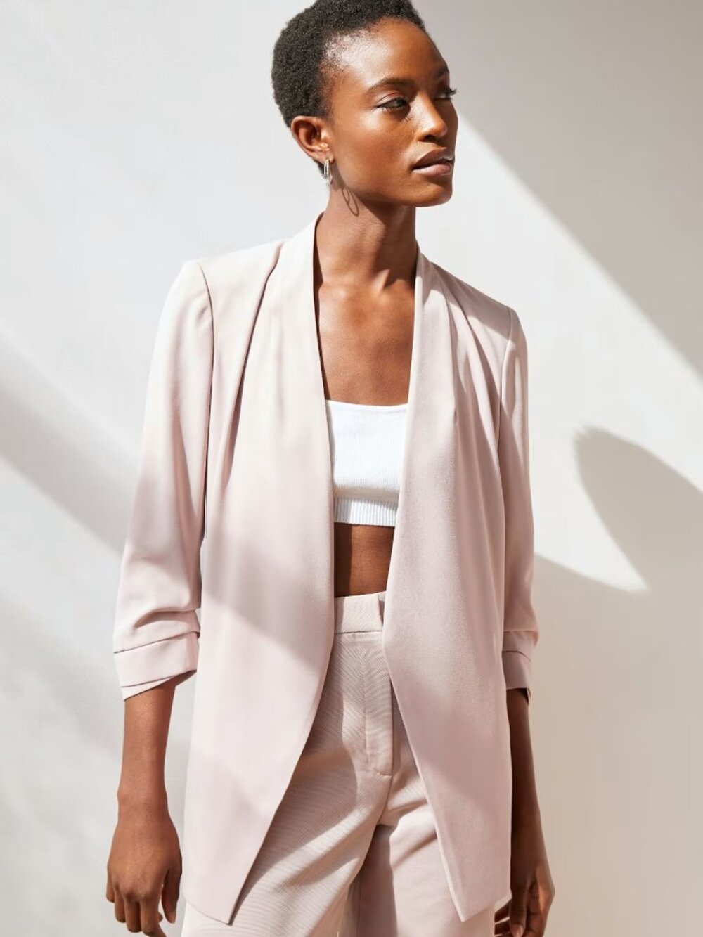 Aritzia Babaton Power Hip Blazer Fawn Pink Size 10
